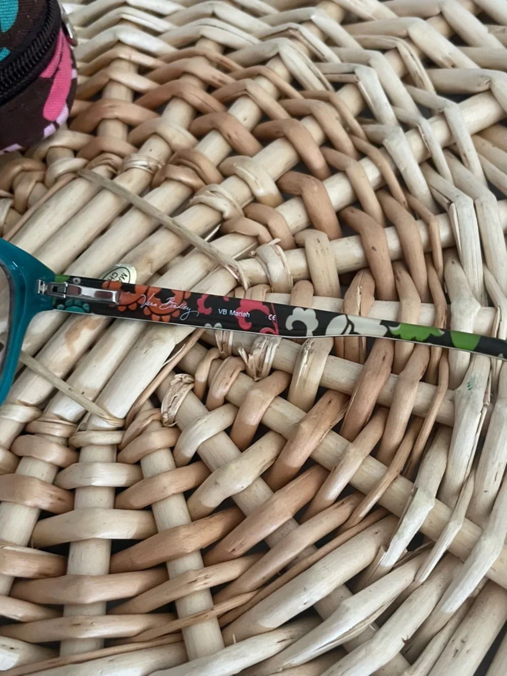 Vera Bradley Floral interior Tortoise exterior Prescription Glasses & case NWOT